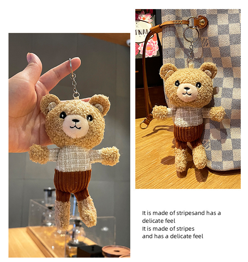 Wholesale of teddy plush long-legged pudding bear plush toys, keychains, bear dolls, bags, pendants, and small gifts pic 10