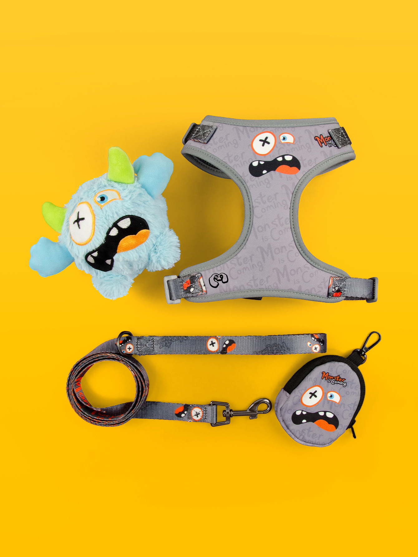 跨境工厂直发宠物胸背牵引绳毛绒玩具垃圾袋收纳包四件套万圣节详情7