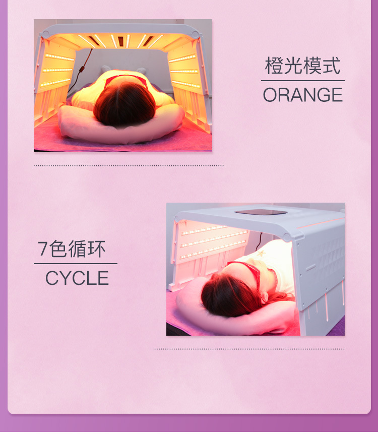 Cross-border exclusive new folding whitening chamber spectrometer LED PDT seven-color infrared photon skin rejuvenation beauty instrument pic 7