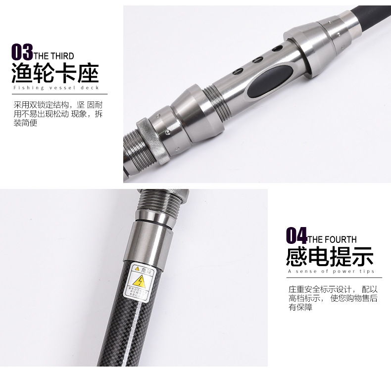27593 LEO/ Leou [Kuanghu Sea Fishing Rod] Carbon Ultra-Short Mini Sea Fishing Rod with retracted handle for casting pic 6