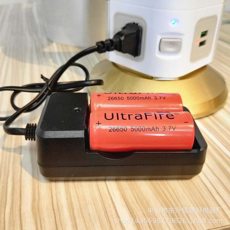 Powerful flashlight with cable, dual-slot 18650 dual-socket charger, 18650 lithium battery, 26650 battery charger pic 10