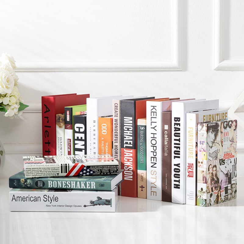 Fake books, imitation books, decorative items for coffee shops, study rooms, soft furnishings, English modern and simple props, books pic 1