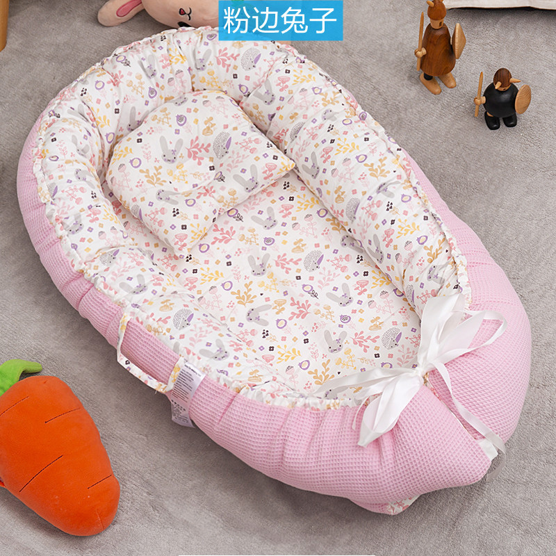 Cross-border exclusive folding, detachable and washable portable anti-pressure crib, midbed bionic fully detachable baby pillow crib pic 58