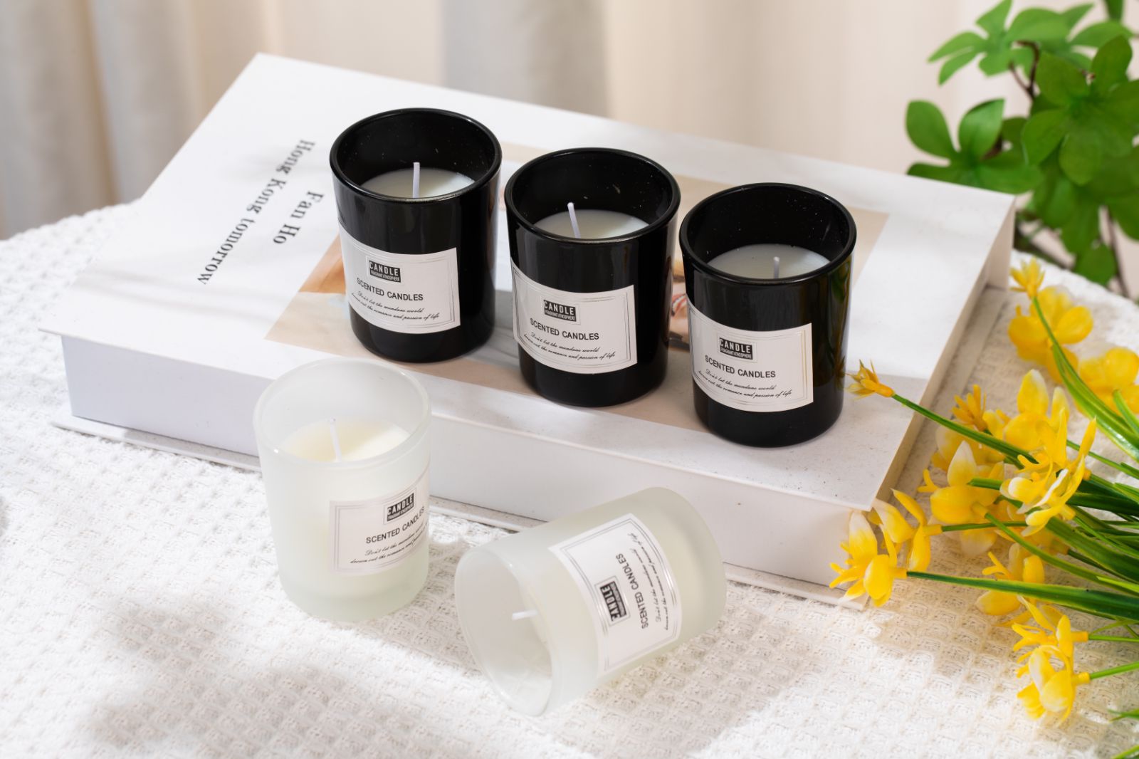 Glass cup scented candles soothe the mind and aid sleep, a long-lasting, niche, high-end gift box for home use, bedroom fragrance pic 6