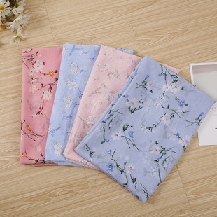 2020 new summer chiffon printed fabric white base printed polyester fabric small floral print dress mask fabric pic 9