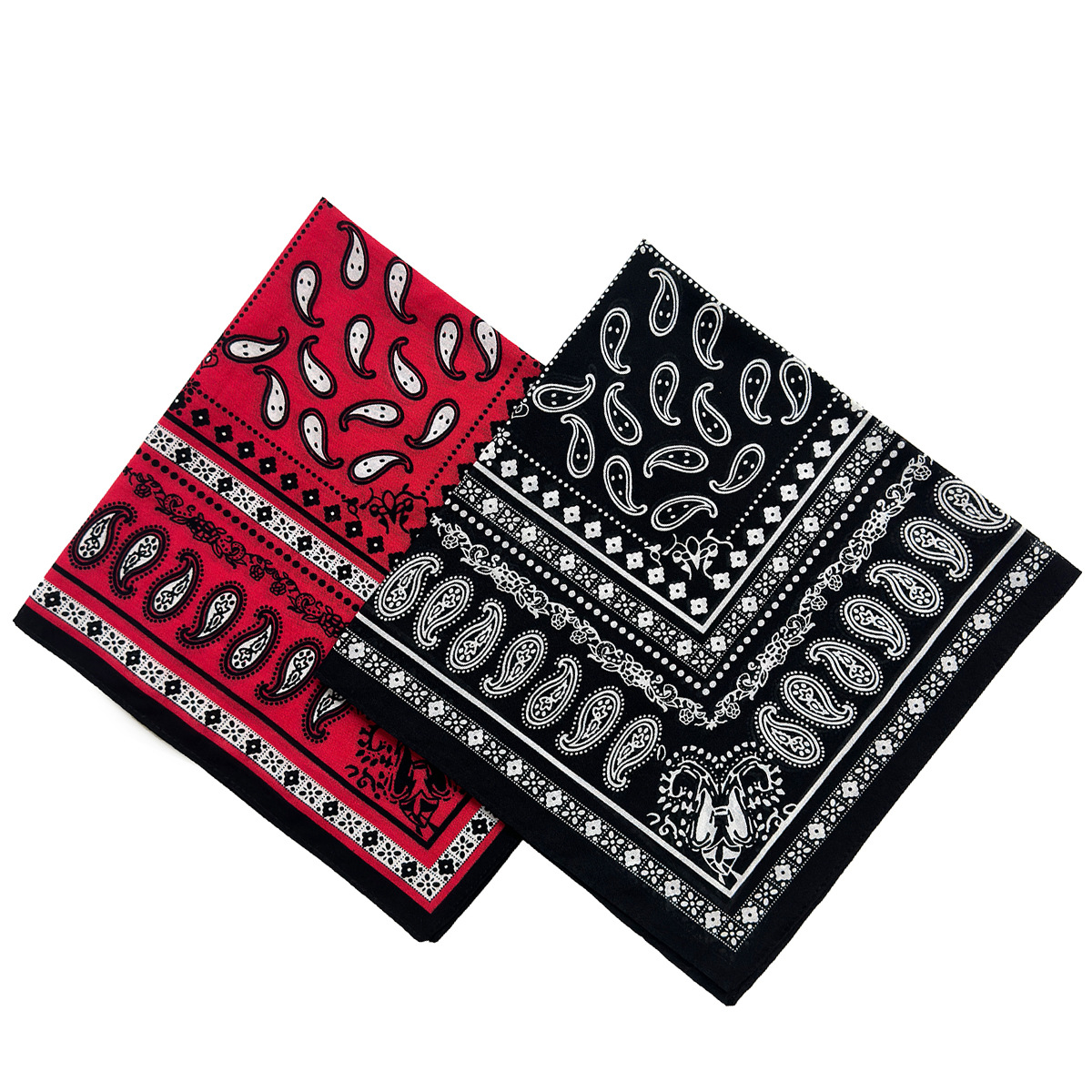 欧美热销 跨境专供 时尚纯棉腰果小方巾组合装 厂家批发详情2