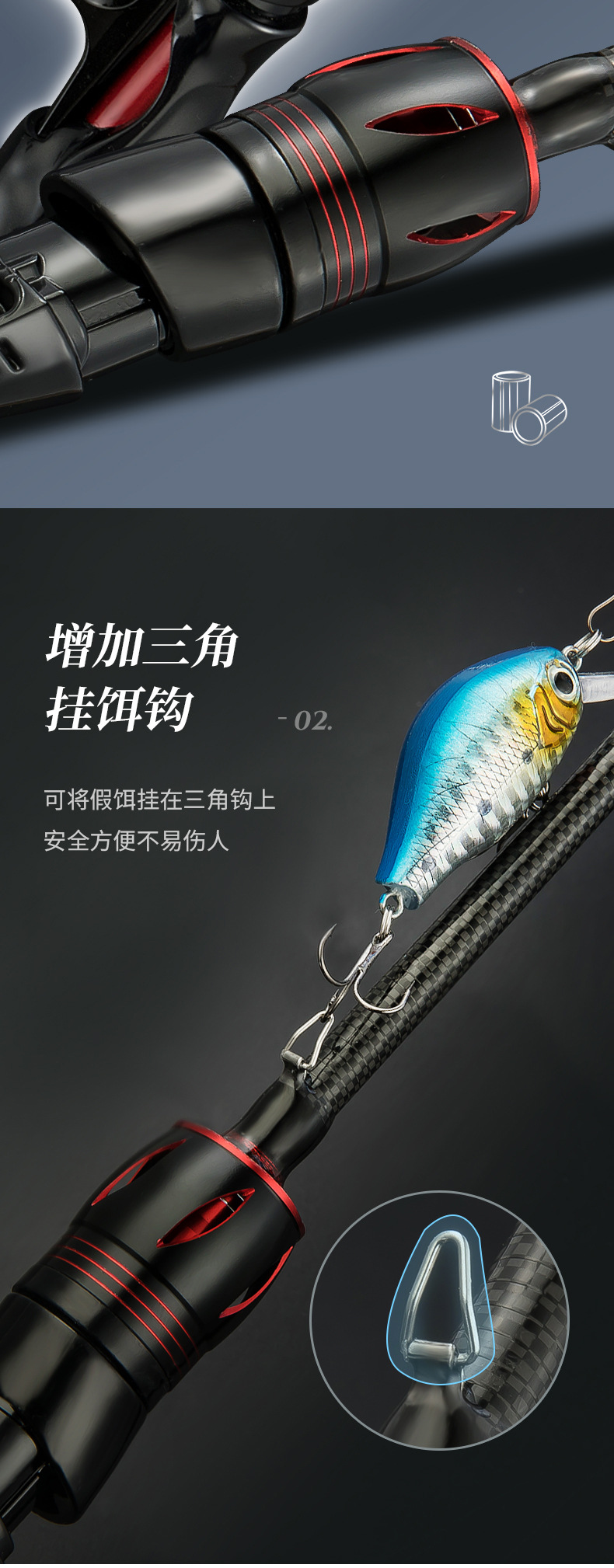 加工定制鱼竿路亚竿套装枪柄水滴轮直柄纺车轮翘嘴黑鱼鲈鱼马口竿详情14