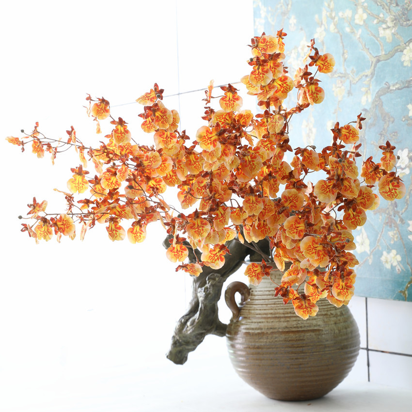 Artificial flowers, silk flowers, simulated flowers, 3D printed colored silk fabric, dancing orchids, artificial flowers, New Year flowers, and oncidium orchids for home decoration and wedding arrangements pic 5