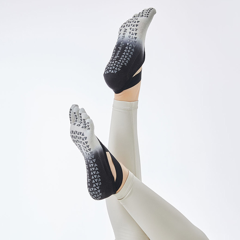 新渐变色棉分指瑜伽袜子专业防滑女士五指袜普拉提健身亚马逊跨境详情2