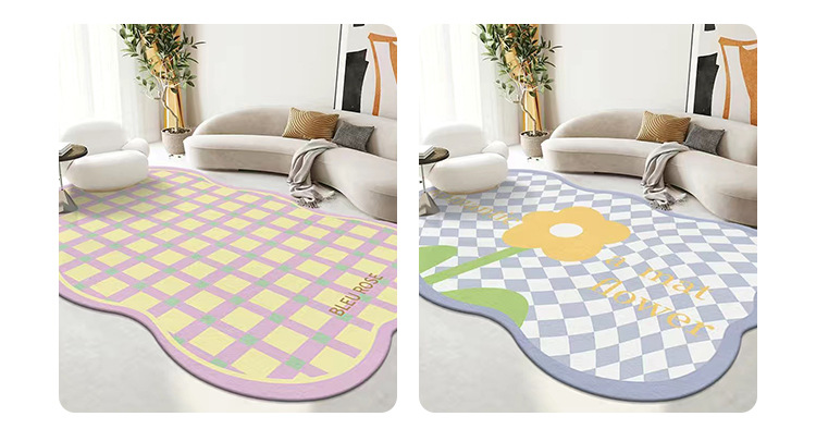 小清新四季通用卧室满铺毯家用柔软仿羊绒地毯吸水防滑客厅地毯详情12