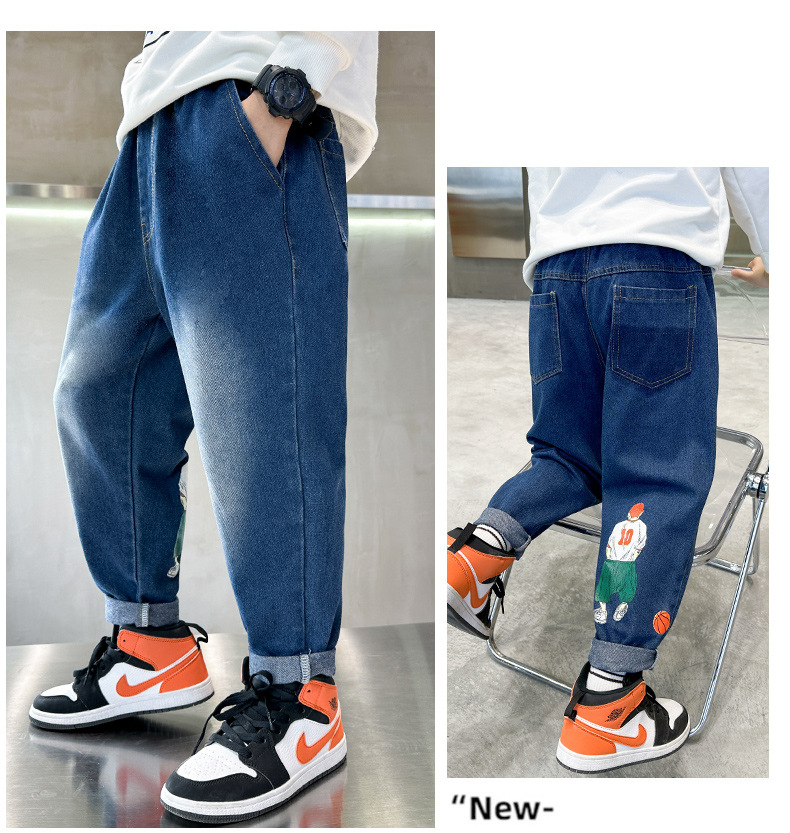 儿童装男童秋装裤子2023新款中大童春秋款男孩秋季牛仔裤帅气集合详情10