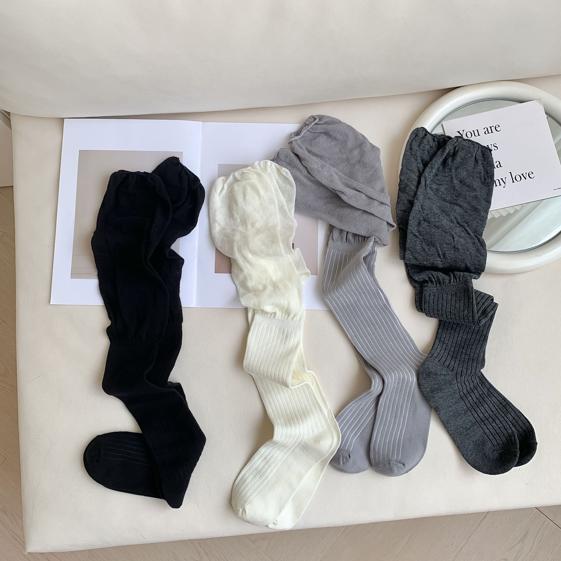 New Japanese JK autumn and winter thigh-high socks, school style, fashionable and simple, solid color socks that show slender legs, socks for women pic 8