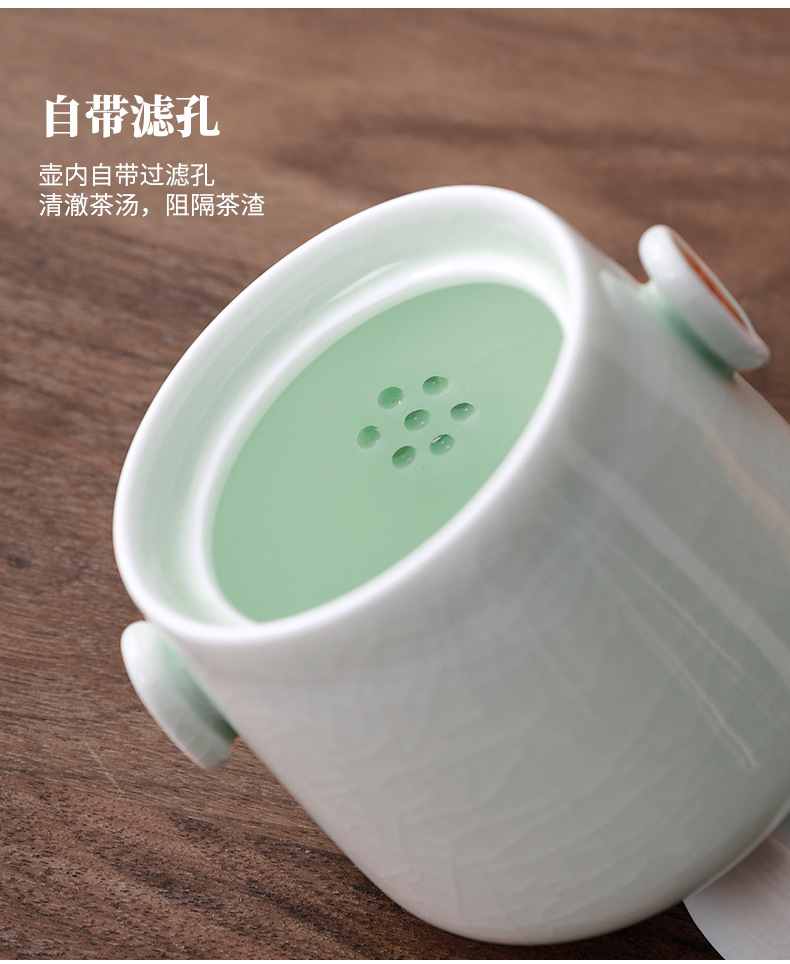 Ge Yao tea set, home ceramic teapot, Chinese tea cup, portable travel tea set, high-end business gift pic 20