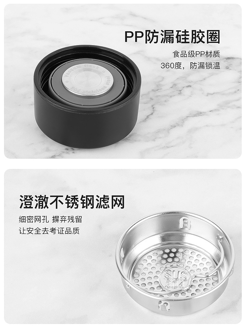 Smart temperature-measuring insulated cup, LED touch display for temperature, frosted water cup, creative business gift, customized LOGO pic 23