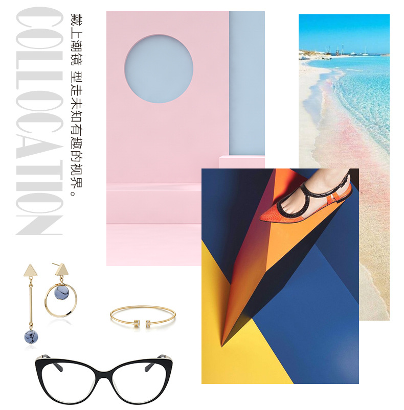 New fashionable anti-blue light glasses, cross-border European and American cat-eye frames, ins retro photosensitive color-changing glasses pic 5