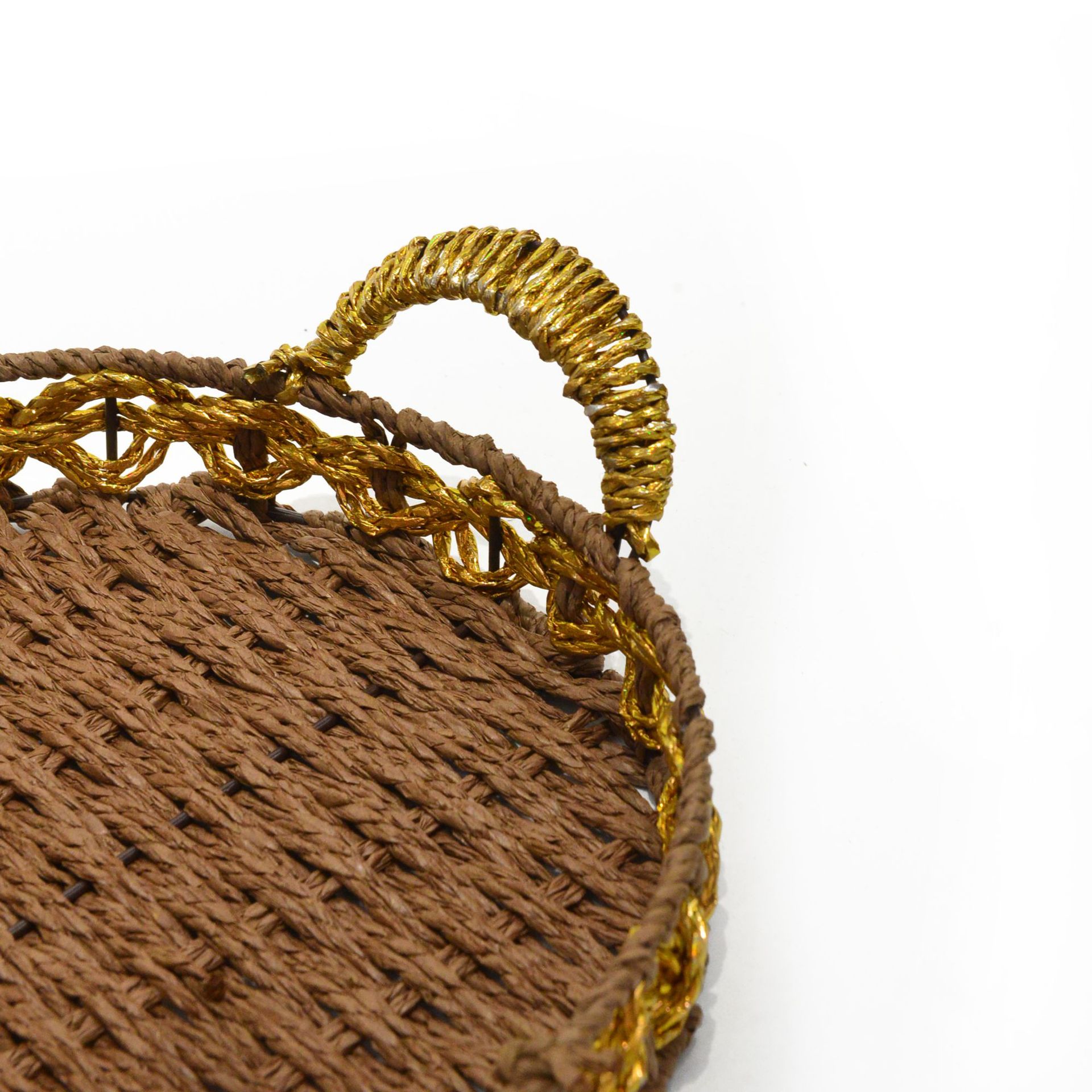 特价清仓纸编手拿托盘 果蔬篮子桌面收纳盒茶几遥控器杂物储物筐详情4