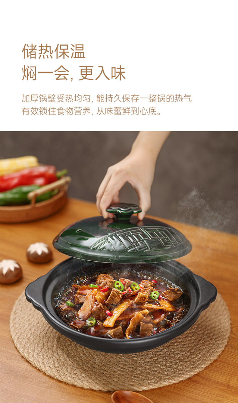 CNNB Chinese retro clay pot household high-temperature resistant shallow pot 煲仔饭 Special clay pot restaurant commercial ceramic pic 8