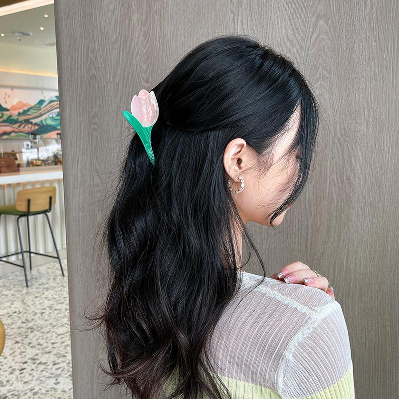 让郁金香长在头上~时髦设计感发夹花朵抓夹个性发夹鲨鱼夹发饰潮详情8