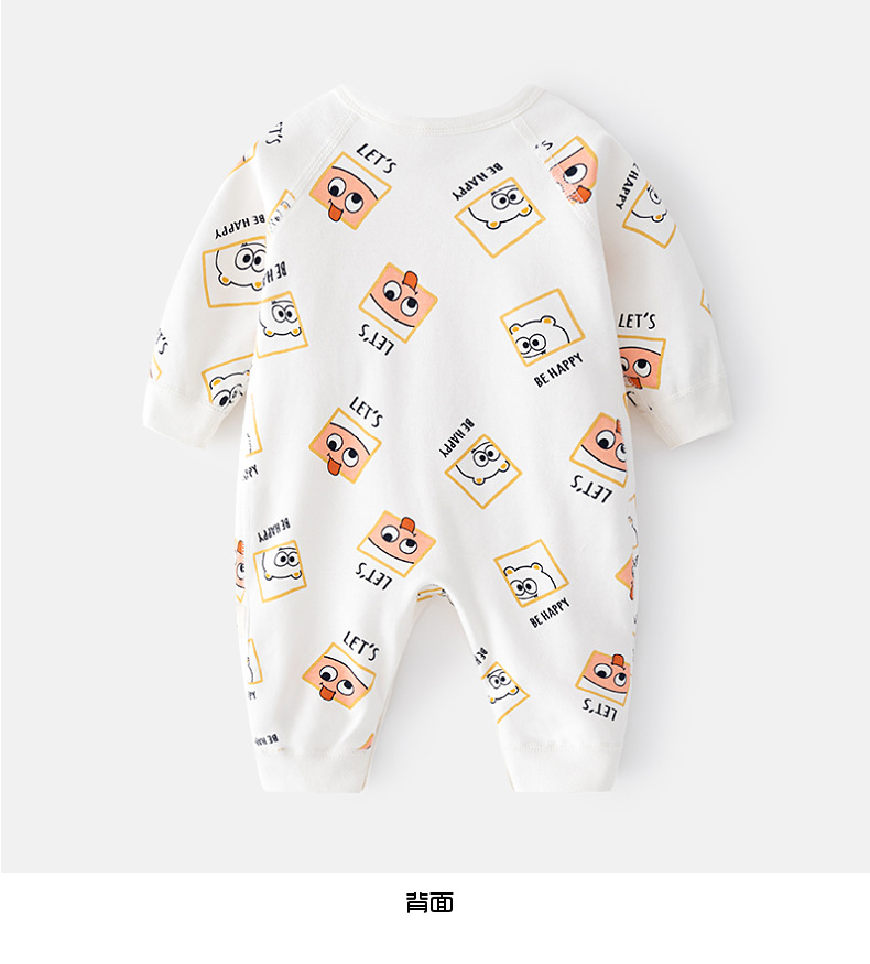 新生连体衣婴儿无骨哈衣秋冬纯棉初生和尚服爬服魔术贴宝宝衣服详情15