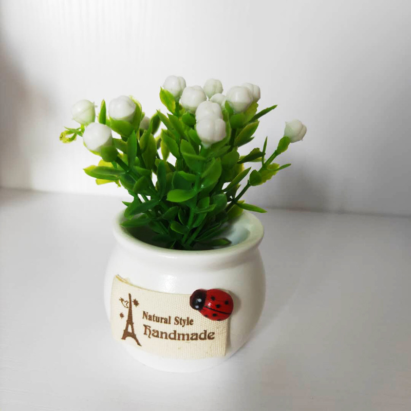 Auspicious fruit artificial flower potted plant decoration, car figurine matching, creative handcrafted car decoration pic 1