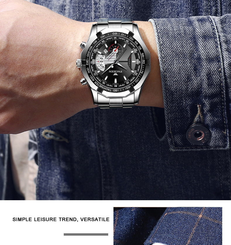 Fenzun waterproof non-mechanical watch, large dial watch, super large new calendar cross-border Shopee watch, creative technology pic 32