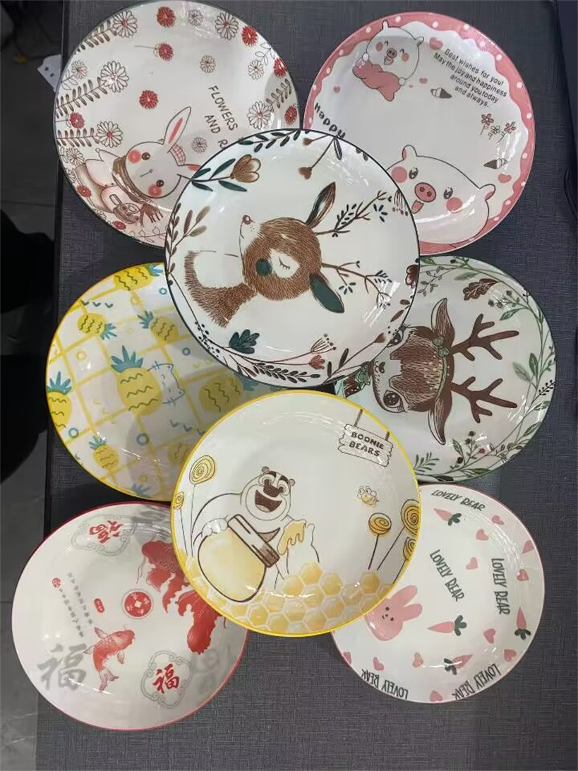 6.25-inch ceramic plates, first-grade round plates, ceramic fruit plates, bowls, plates, rice plates, tableware, vegetable basins, Yiwu products pic 41
