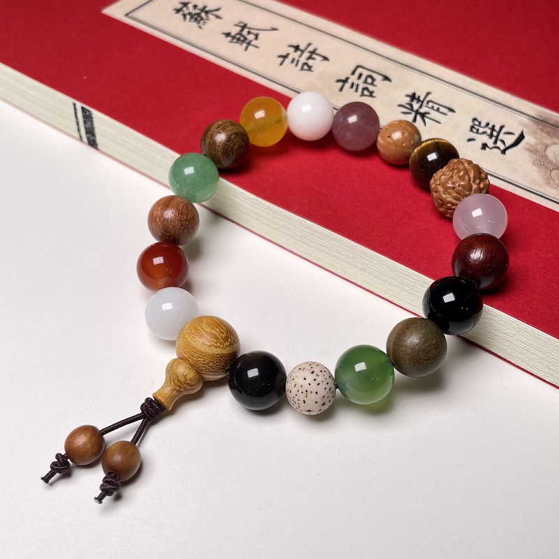 十八籽手串杭州灵隐同款一二三四代多宝菩提红石天意款十八子佛珠详情18