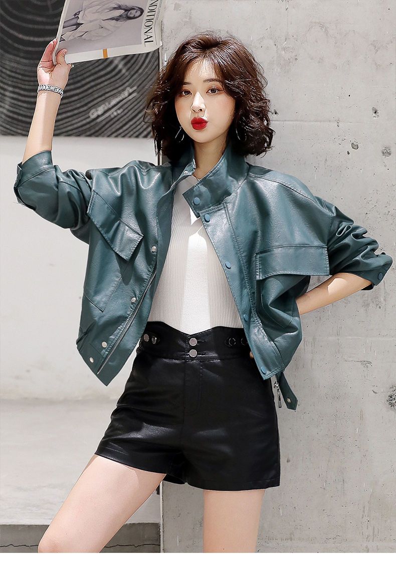 短款小皮衣外套女2022年秋季新款韩版气质宽松pu机车夹克上衣潮详情16