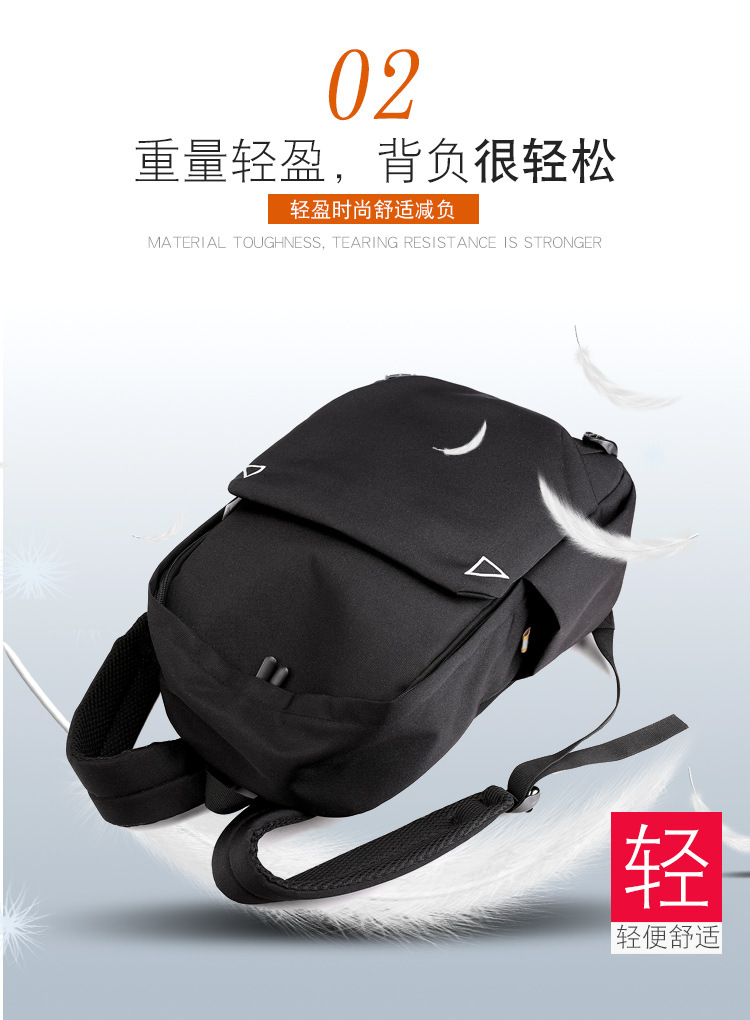 New Oxford cloth backpack for men, USB charging backpack, water-resistant computer bag, large-capacity schoolbag for female students pic 5