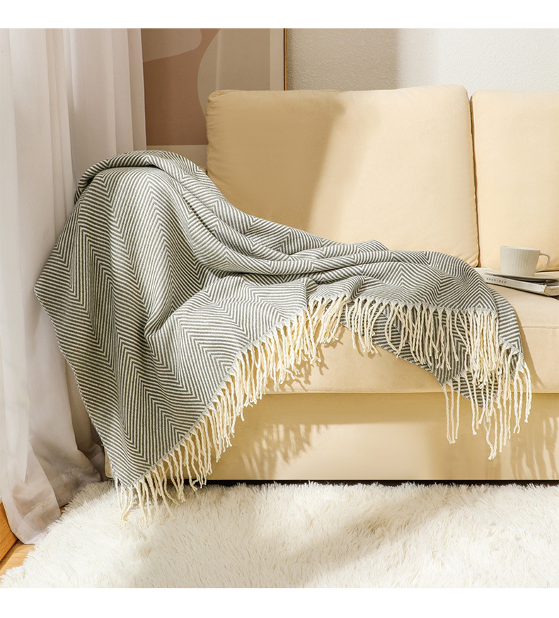 Sofa cover blanket, bed tail cover blanket, woven blanket, air conditioning blanket, shawl blanket, summer cooling blanket, nap blanket, towel wholesale pic 32