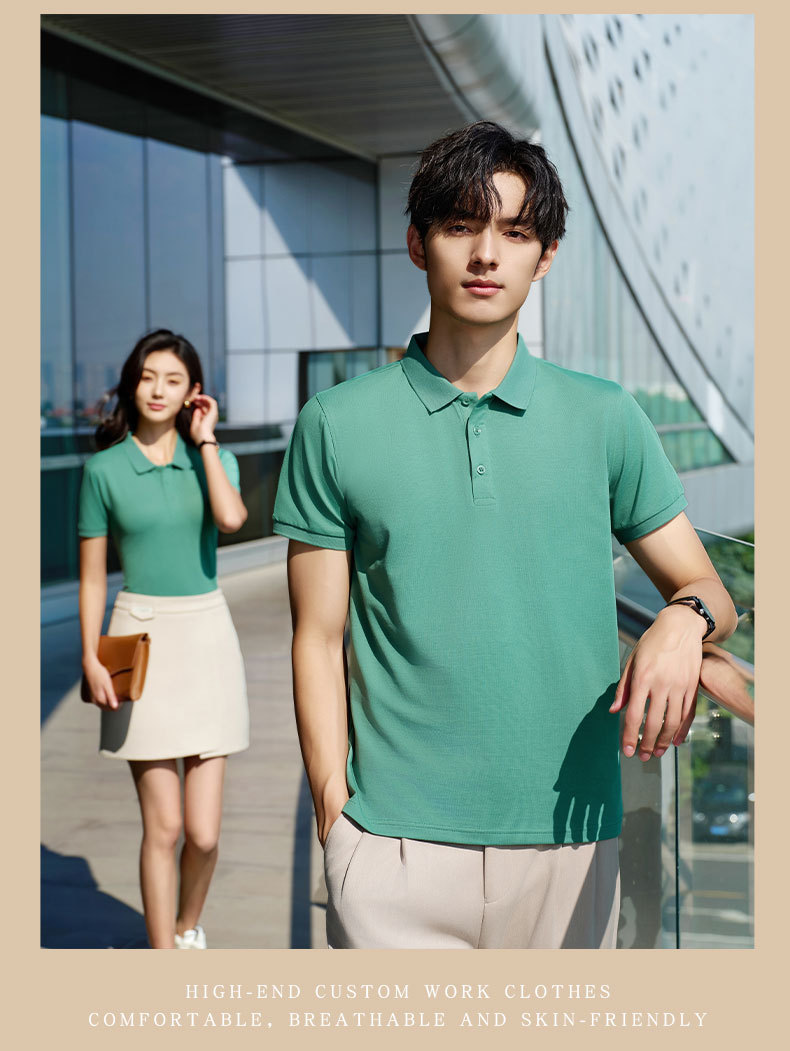 Customized professional ice silk workwear POLO shirts for the elegant workwear exhibition, summer short-sleeved T-shirts with LOGO printing for men and women pic 22