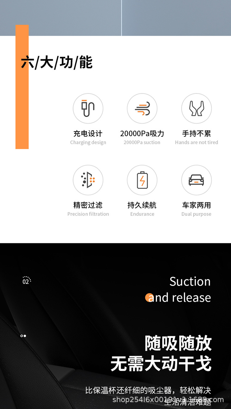 车载吸尘器无线车用汽车吸尘器小型大吸力手持式迷你大功率吸尘机详情3