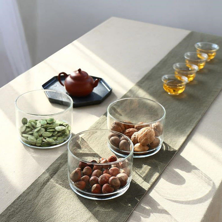 Glass storage tank, combination bamboo lid sealed tank, kitchen food storage, multi-layer storage tank, salad bowl pic 2