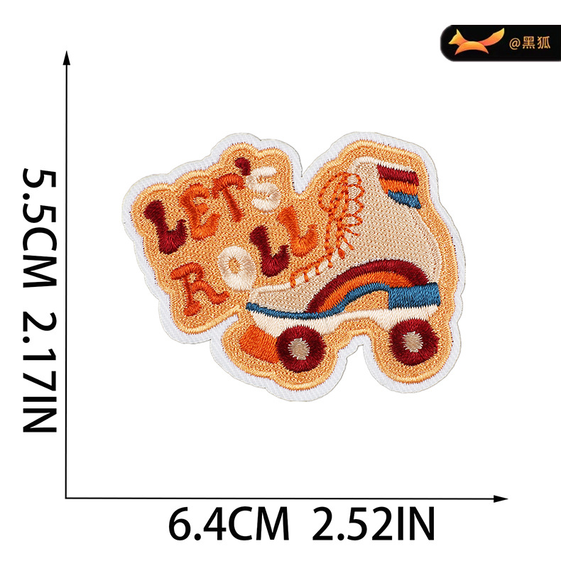 鞋帽刺绣布贴包包补丁贴衣服装饰章仔电脑绣花标卡通花朵刺绣贴 pic 5