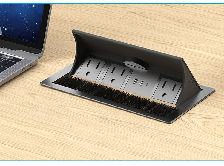 Embedded brush wireless charging socket 15W desktop fast charging German and American standard flip cover brush box socket fast charging pic 8