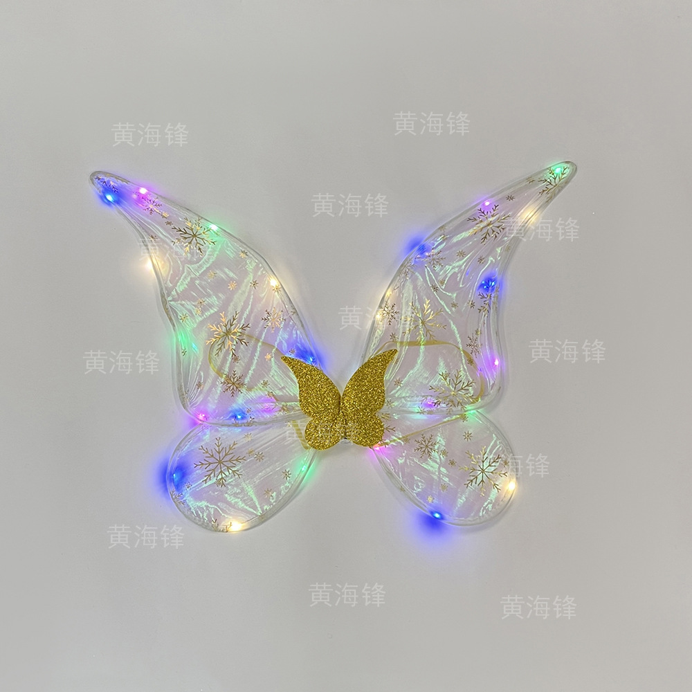 跨境圣诞节精灵翅膀套装舞会带灯单层天使翅膀魔法棒发箍三件套详情20