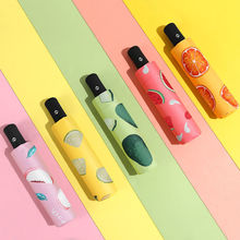 Fully automatic UV three-fold umbrella, black rubber sun protection and UV-blocking sunshade umbrella, folding sun umbrella, logo advertising umbrella pic 5