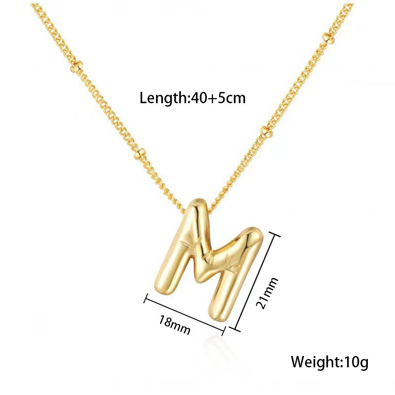 臻茫跨境钛钢网红爆款好看不锈钢项链常规派对气球字母吊坠项链女详情16