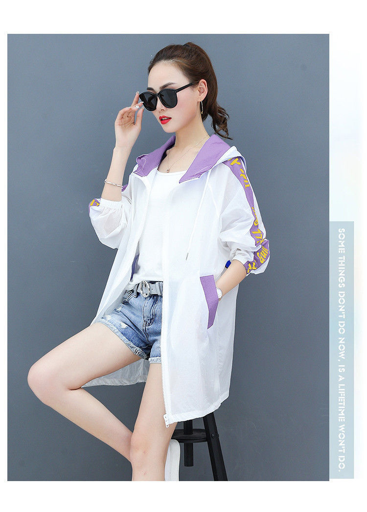 The new summer 2021 sun-protective clothing for women, mid-length windbreaker, Korean-style loose and breathable large-sized sun-protective clothing, and light jacket are trendy pic 14