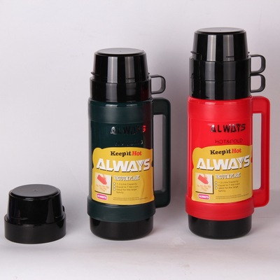 ALWAYS1.0L双盖塑料保温瓶 玻璃内胆真空热水瓶 户外旅行保温瓶1详情1