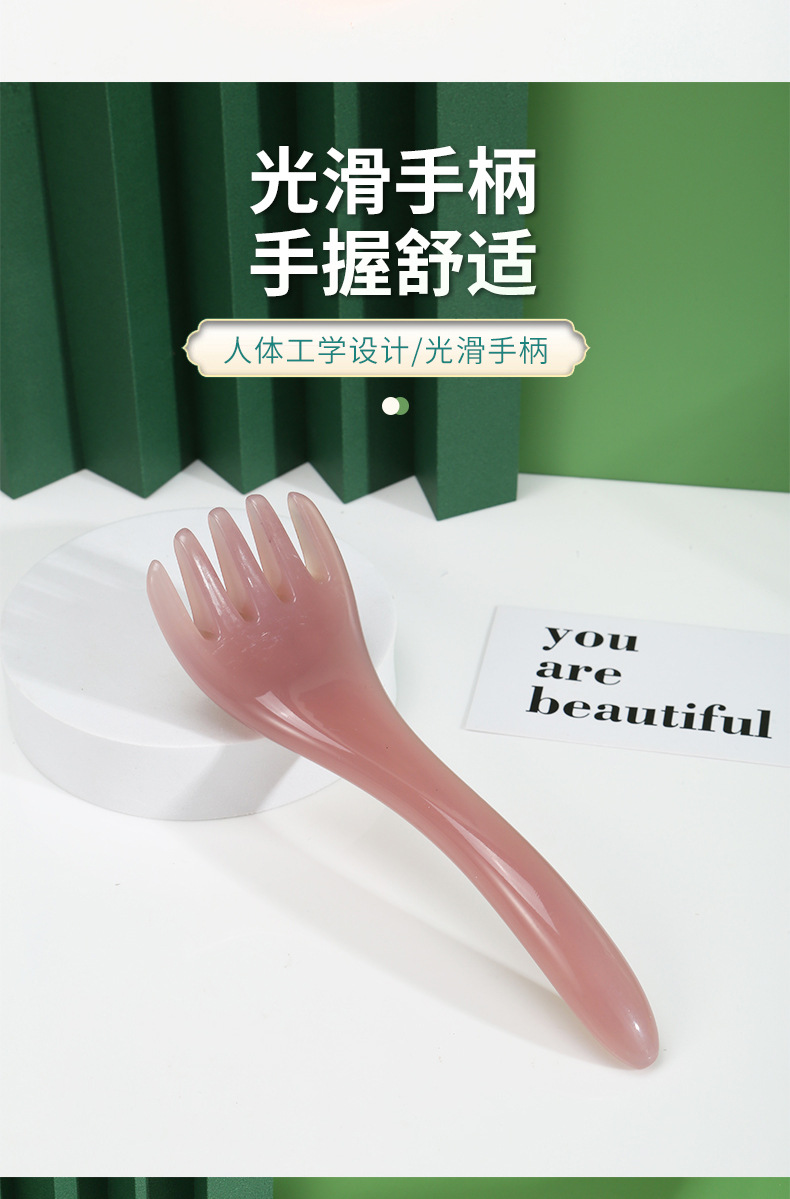Five-claw head massager, five-claw head therapy comb, meridian comb, gua sha, head scratching, tendon pulling stick, resin acupoint pressing and head pressing magic tool pic 3