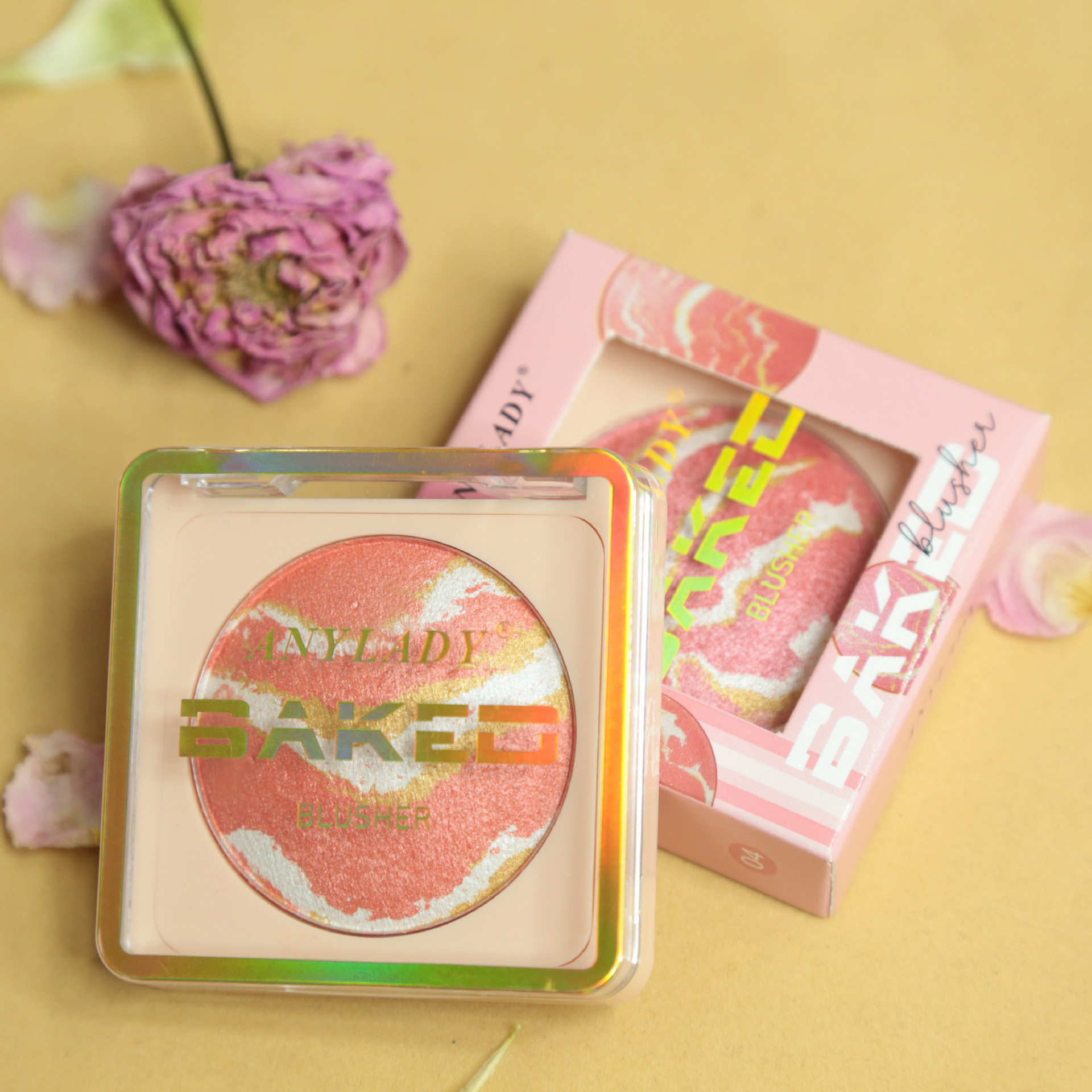 anylady工厂批发烤制腮红提亮立体脸部化妆品diy腮红详情3