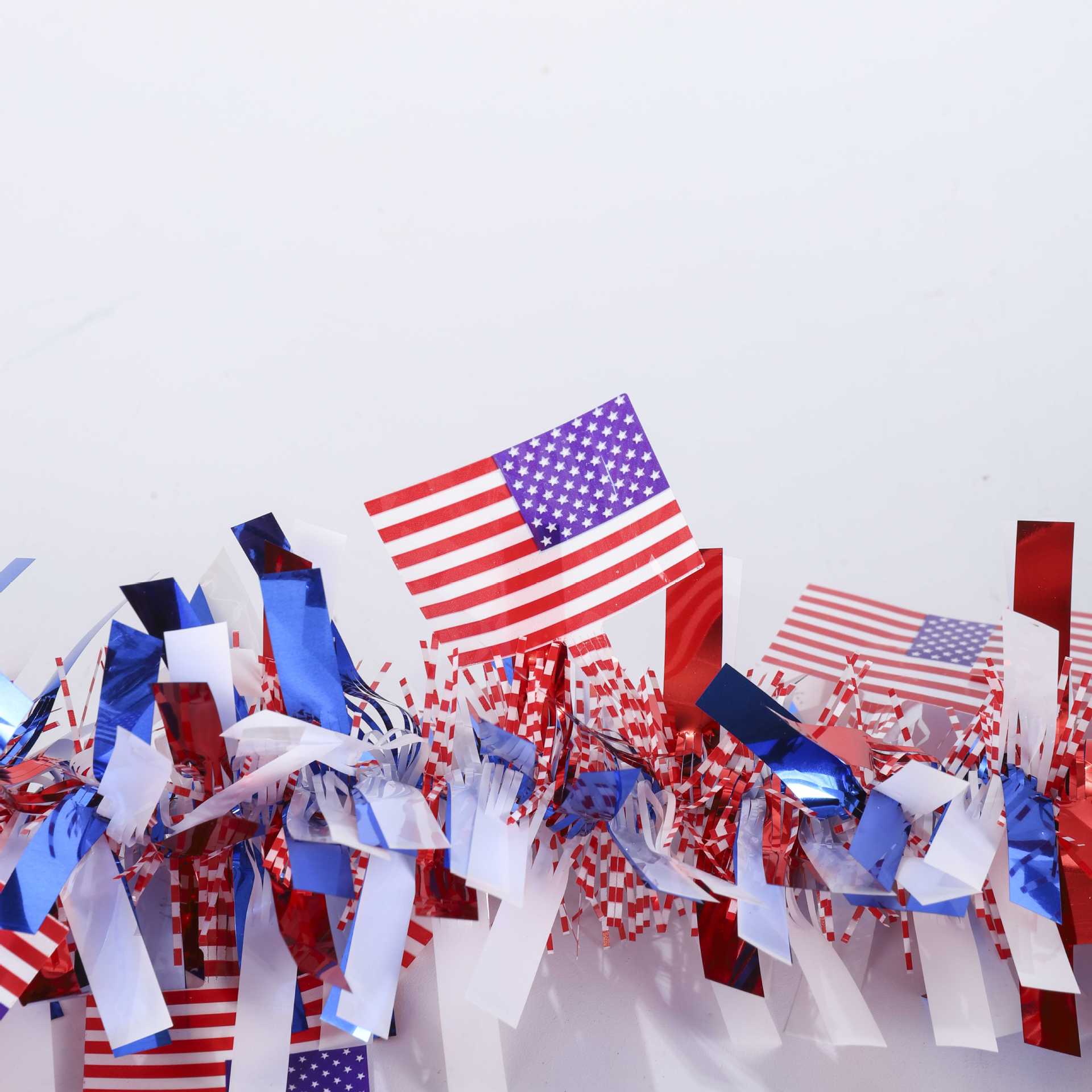Factory wholesale cross-border exclusive supply of American flag decorative ribbons, woolen strips, Amazon festival celebration decorations pic 2