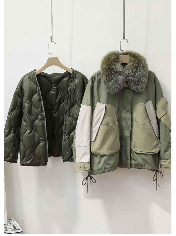 The 2019 new version of the fox fur collar down jacket for petite women with a detachable inner liner is a bestseller pic 9