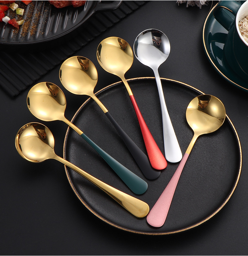 韩式不锈钢网红圆勺3号圆勺燕窝勺礼盒勺礼品勺家用勺西瓜勺汤勺详情15