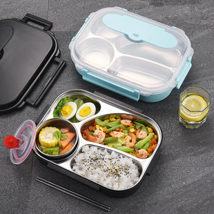 304不锈钢便当盒上班族分隔食品级午餐盒 儿童小学生轻食保温饭盒详情4