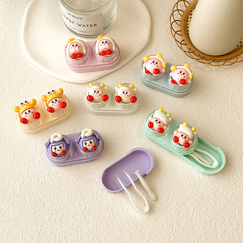 One-piece drawer-type contact lens case, beauty contact lens companion box, cute care box, compact and portable CT35 pic 1