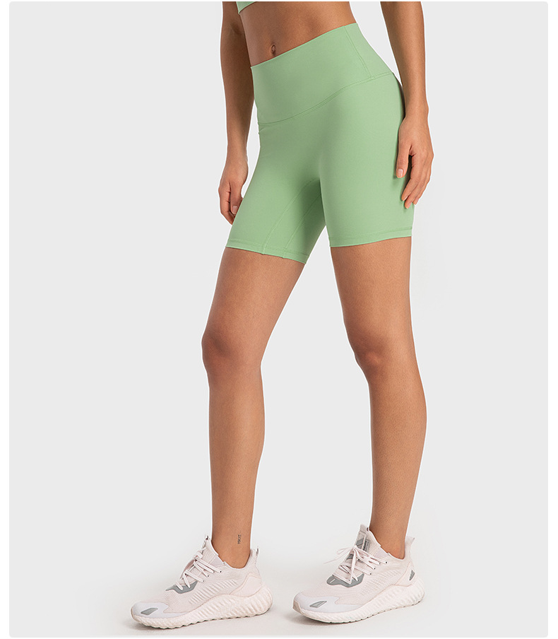 New nude-feel, no-embarrassment line solid color yoga shorts, double-sided brushed tight elastic sports and fitness three-inch pants for women pic 44