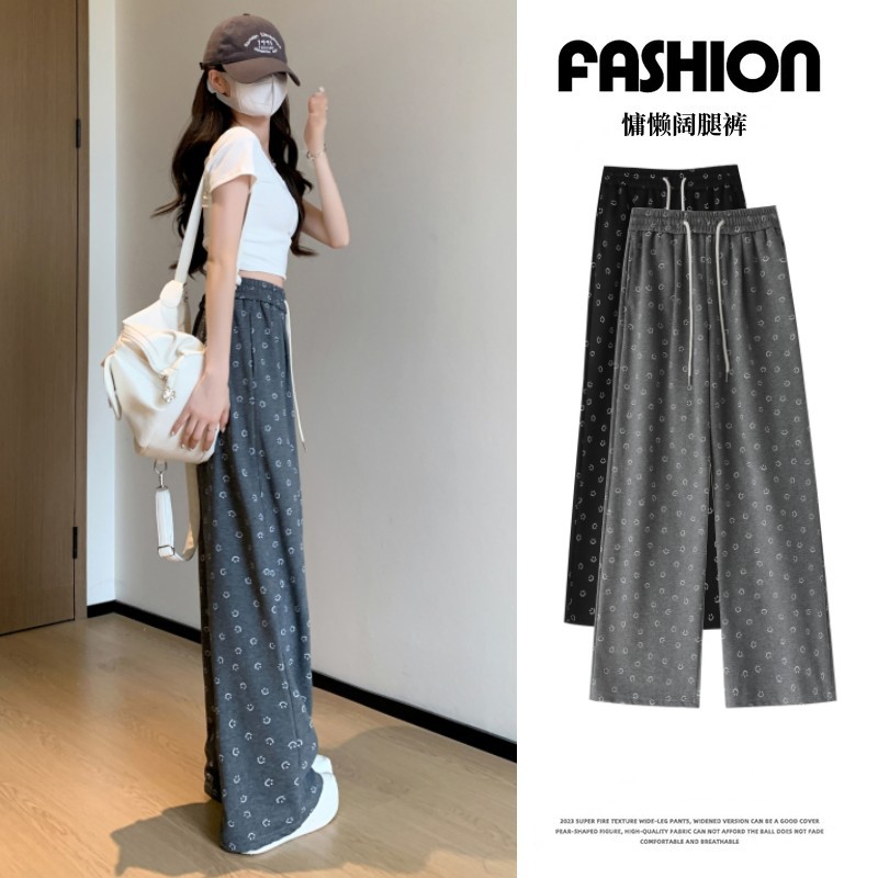 Ice silk wide-leg pants for women in summer, thin, high-waisted, straight-leg, pleated cotton and linen casual pants, cool and laid-back Yamamoto pants pic 3