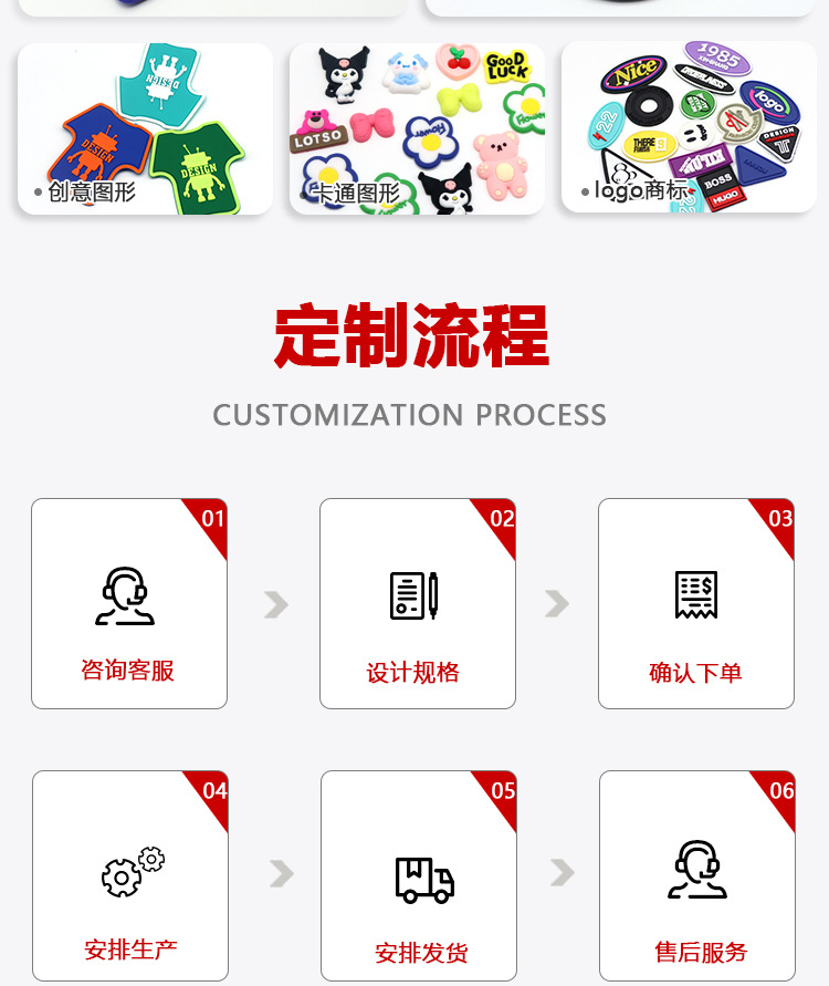 源头工厂批发学生背包可爱卡通pvc臂章服装羽绒服肩章钥匙扣挂件详情10